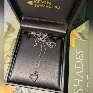 Silver Heart Amethyst Necklace